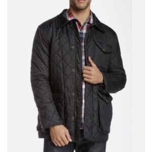 Hart Schaffner Marx Jacket Mens 2XL Black Quilted Water Repellent Mid Length